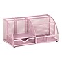 Staples 7-Compartment Metal Mesh Desk Organizer, Dusty Pink (ST63824)~#|#~27DB4F36-B480-4A51-B46E953DAB87EF7E_sc7