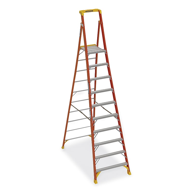 Werner 10' Fiberglass Podium Ladder, 300 lbs. Capacity (PD6210) image 1
