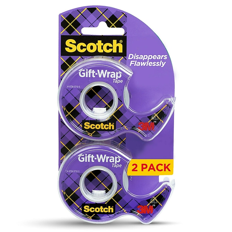 Scotch Giftwrap Clear Tape Refill, 0.75" x 16.67 yds., 1" Core, Transparent, 2 Rolls/Pack (15DM-2) image 1