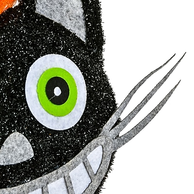 National Tree Company 23" Pre-Lit Pumpkin and Black Cat - Thumbnail 2