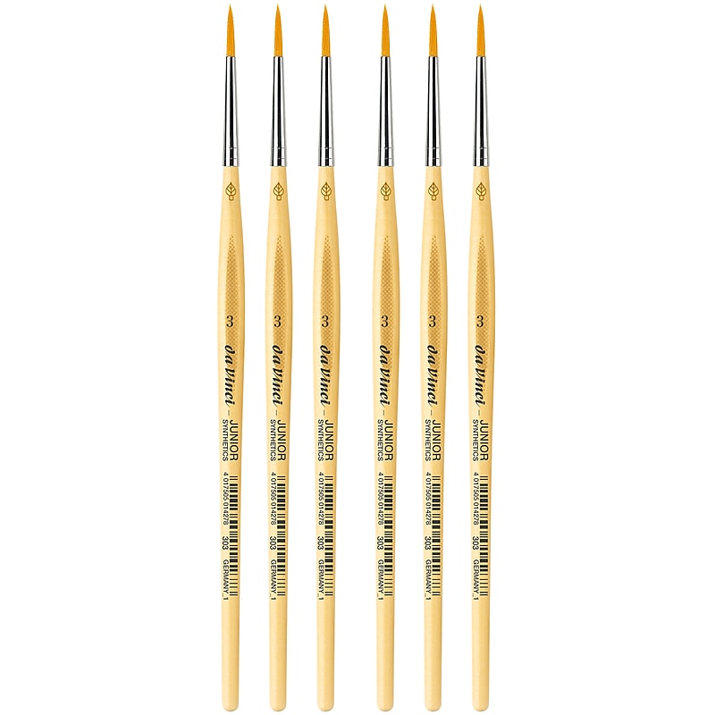 da Vinci JUNIOR Mixed Media Synthetic Bristle, Round Brush, 6/Bundle (DVXVA3033-6) image 1