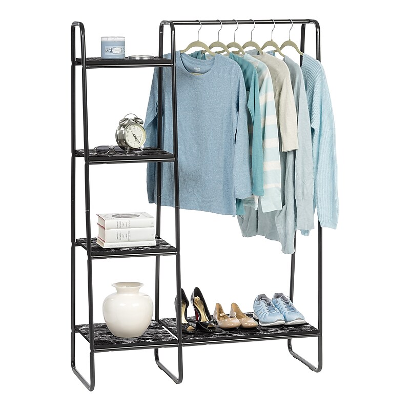 Iris 8.88" x 6.75" Garment Rack, Black Metal (596277) image 1