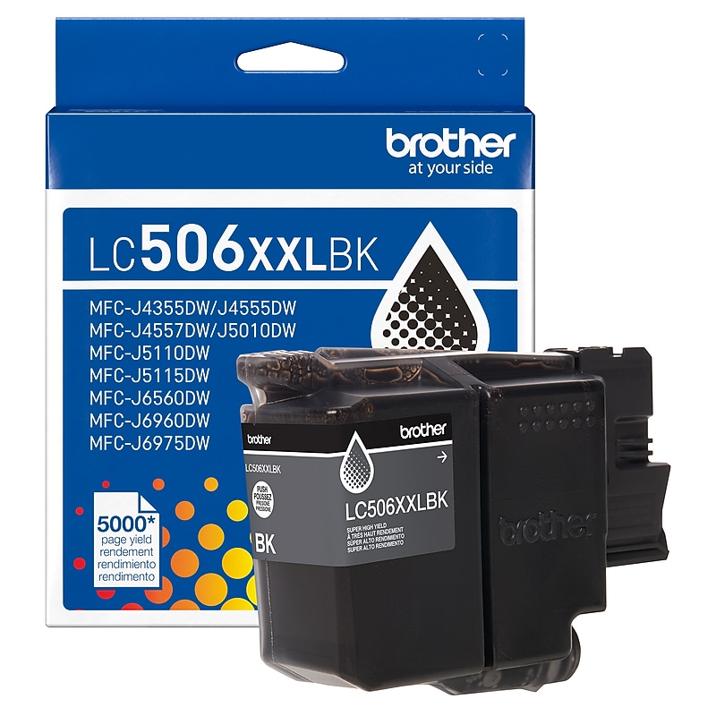 Brother LC506XXL Black Super High Yield Ink Cartridge, Prints Up to 5,000 Pages (LC506XXLBKS) image 1