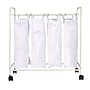 Household Essentials 4-Section Rolling Laundry Sorter, Polyester, White (HE1113)~#|#~27EA97D2-CF57-4628-BFDC714E36B9B51B_sc7