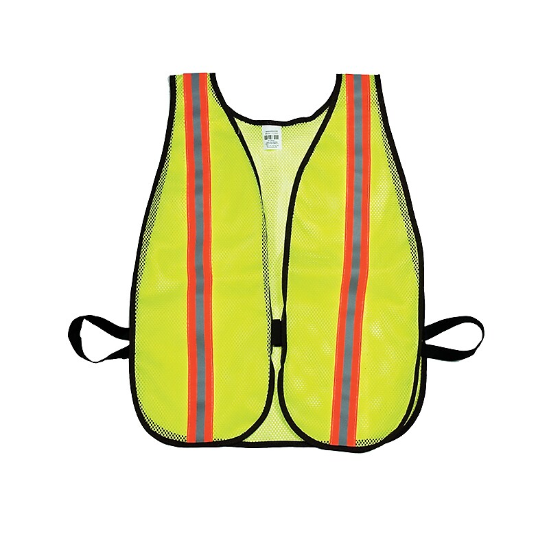 Mutual Industries MiViz High Visibility Sleeveless Safety Vest, Lime, One Size (1630445531500) image 1