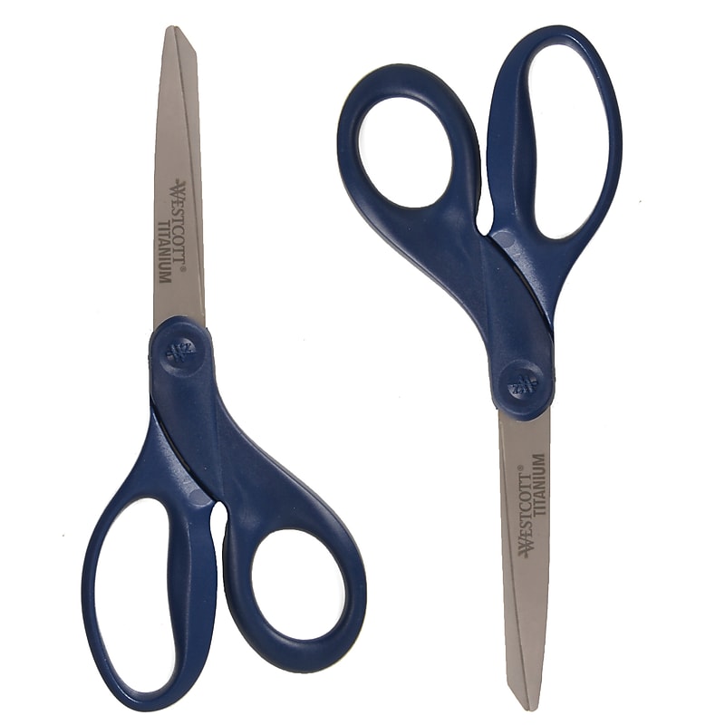 Westcott 8" Titanium Multi-Purpose/Heavy Duty Scissor, Blunt Tip, Navy (17509) image 1