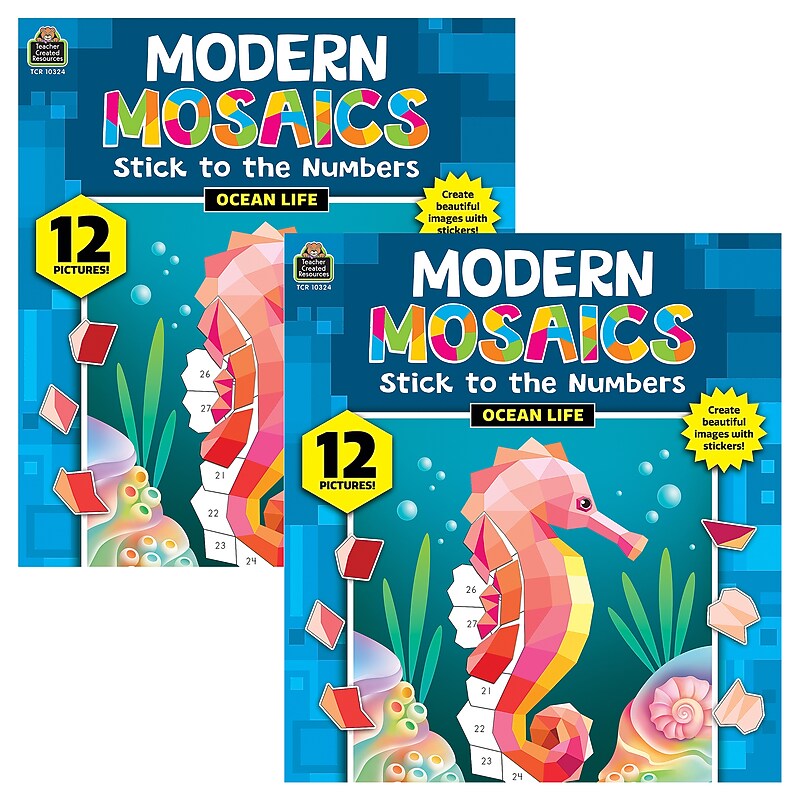 Teacher Created Resources Modern Mosaics: Ocean Life Activity Book, 2/Bundle (TCR10324-2) image 1