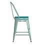 Flash Furniture Carly Indoor-Outdoor Counter Height Stool with Back, Mint with Mint Seat (ET353424MINTP1M)~#|#~280070D5-92C4-4893-A2B0AE8D8DAAEB9B_sc7