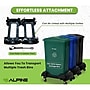 Alpine Industries Polypropylene Recycling Bin with Dolly, 23 Gallon, Assorted Colors, 3/Pack (ALP477-BGL-PKD)~#|#~2802D670-1D07-45C4-8512D0A9CE1F9F18_sc7
