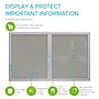 Ghent 3' H x 5' W Enclosed Vinyl Bulletin Board with Satin Frame, 2 Door, Silver (PA23660VX-193)~#|#~28090FB0-D30F-4BBC-9595B2766078B57C_sc7