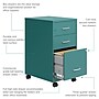 Space Solutions 3-Drawer Mobile Vertical File Cabinet, Letter Size, Lockable, 26.7"H x 14.25"W x 18"D, Teal (24431)~#|#~280D6B60-9A60-49AC-956B5659F09A3668_sc7