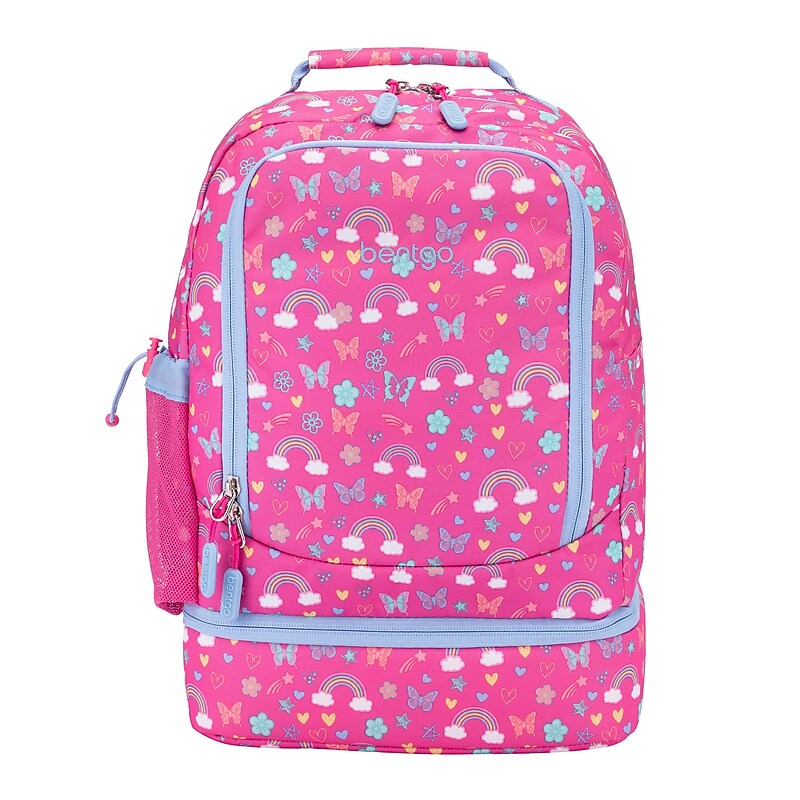 bentgo 2-in-1 Kids Rainbows Laptop Backpack, Large (BGBKPAK-RBO) image 1