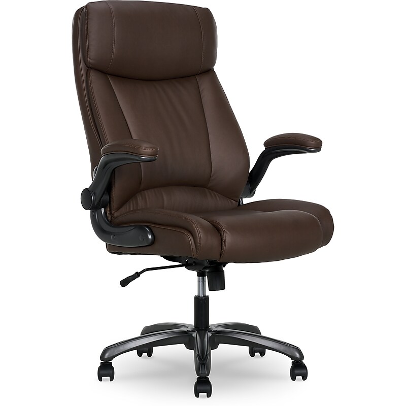 Serta Torrington Ergonomic Polyurethane Big & Tall Chair, 400 lb. Capacity, Dark Walnut Brown (52399-DBRN) image 1
