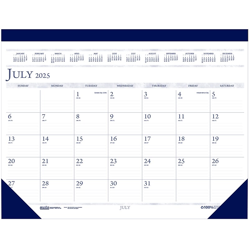 2025-2026 House of Doolittle 18.5" x 13" Academic Monthly Desk Calendar, White (1556-26) image 1