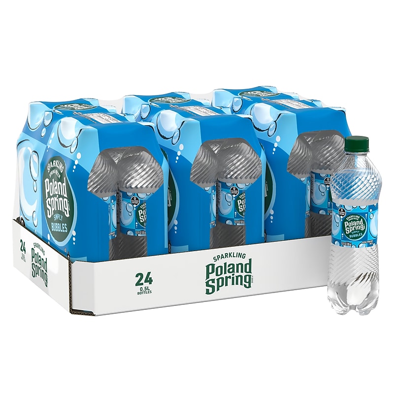 Poland Spring Simply Bubbles Sparkling Water, 16.9 oz., 24/Carton (12349574) image 1