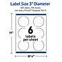 Avery Waterproof Round Laser Multipurpose Labels, 3" Dia., White, 600/Box (19479399451)~#|#~281A31BF-D3DA-4F21-87C8FEE71B4AD0EF_sc7