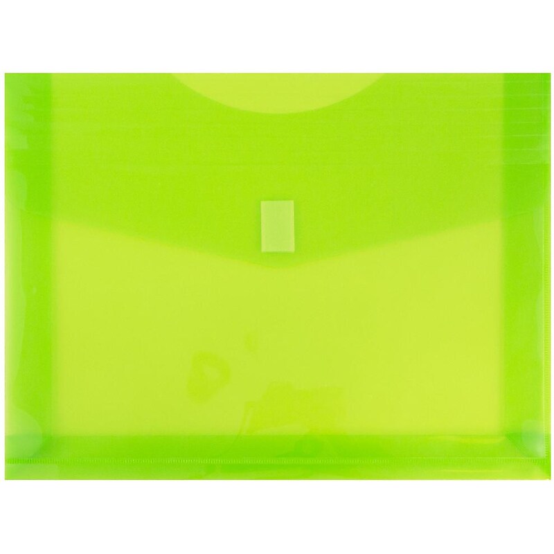 JAM Paper Premium Plastic Document File, 1 Pocket, Letter, Lime Green, 3/Pack (218V2libx3) image 1