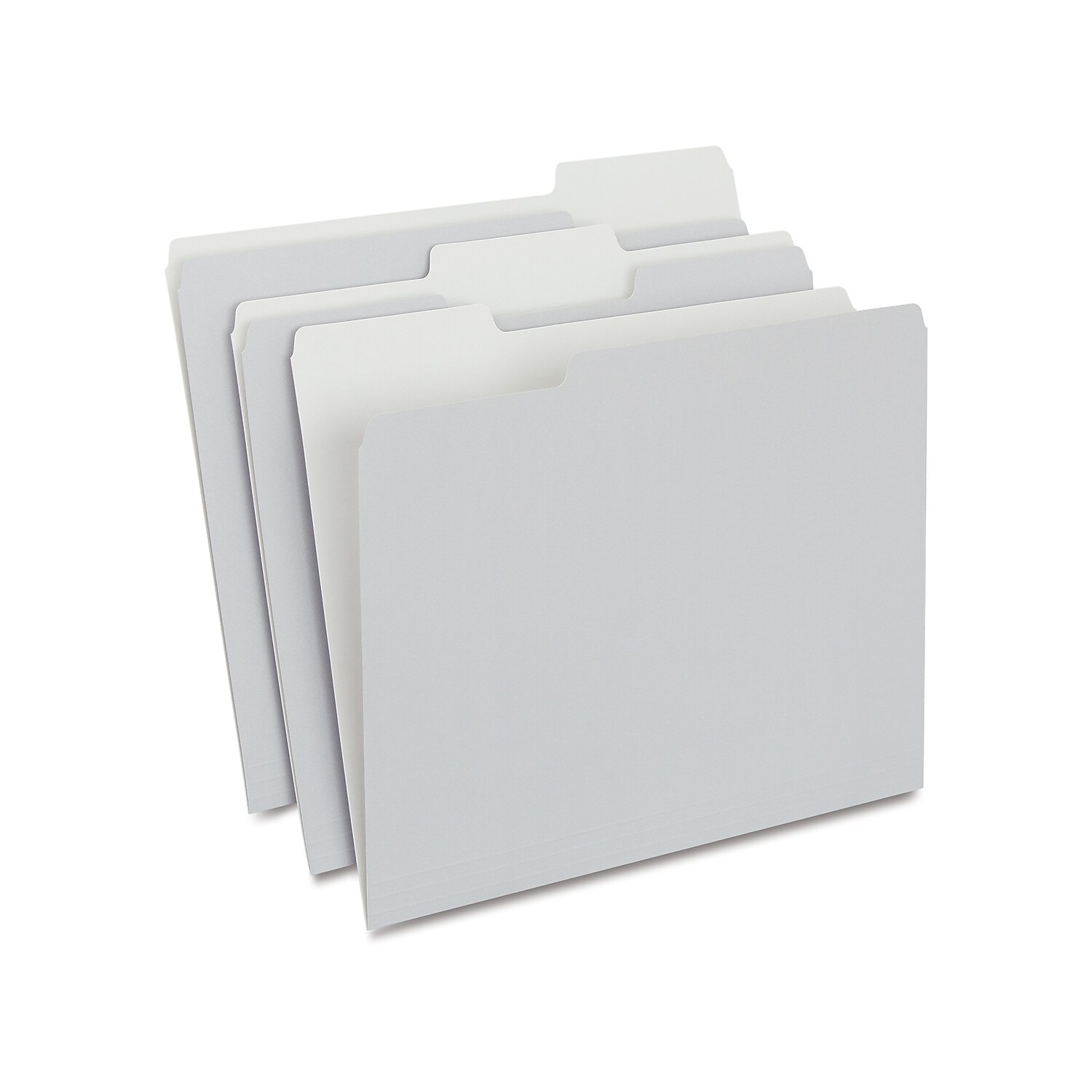 Staples Colored Top-Tab File Folders 3 Tab Gray Letter Size 100/Pack
