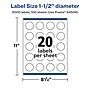 Avery Laser/Inkjet Round Multipurpose Labels, Clear, 20 Labels/Sheet, 100 Sheets/Pack (94506-CGF100)~#|#~282AEB8B-A464-4A55-B4100138E5D08DCD_sc7