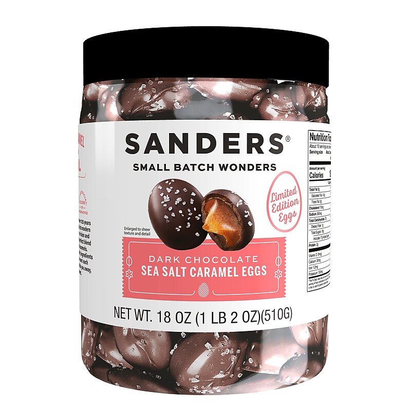 Sanders Small Batch Wonders Miniatures Sea Salt Caramel Dark Chocolate Eggs, 18 oz. (MRY30978) image 1