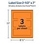 Avery Rectangle Laser/Inkjet Multipurpose Labels, 2.5" x 7", Bright Orange (120/Box)~#|#~282FADD6-52F1-4625-AFAAE231A42BD53F_sc7