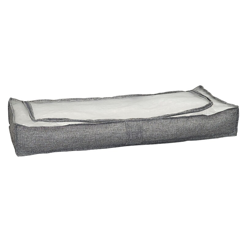 Household Essentials Under bed Storage Bag, Gray with Clear PEVA Top (7509-1) image 1