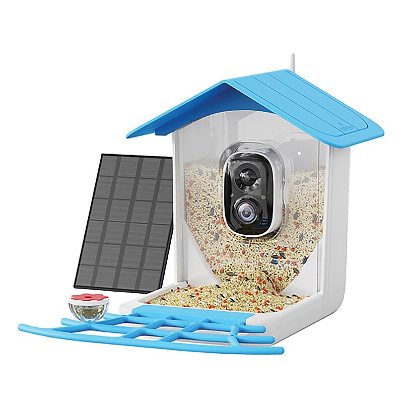 PerchMe Smart Bird Feeder with Camera, Sky Blue Canopy (SF-BF-SB01) image 1