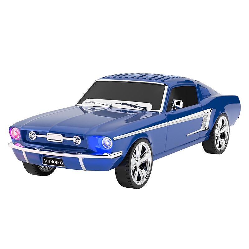 Audiobox Retro Ride Wireless Bluetooth Classic-Muscle-Car Speaker with WaveSync & Lights, Blue (TRK-6500BT) image 1