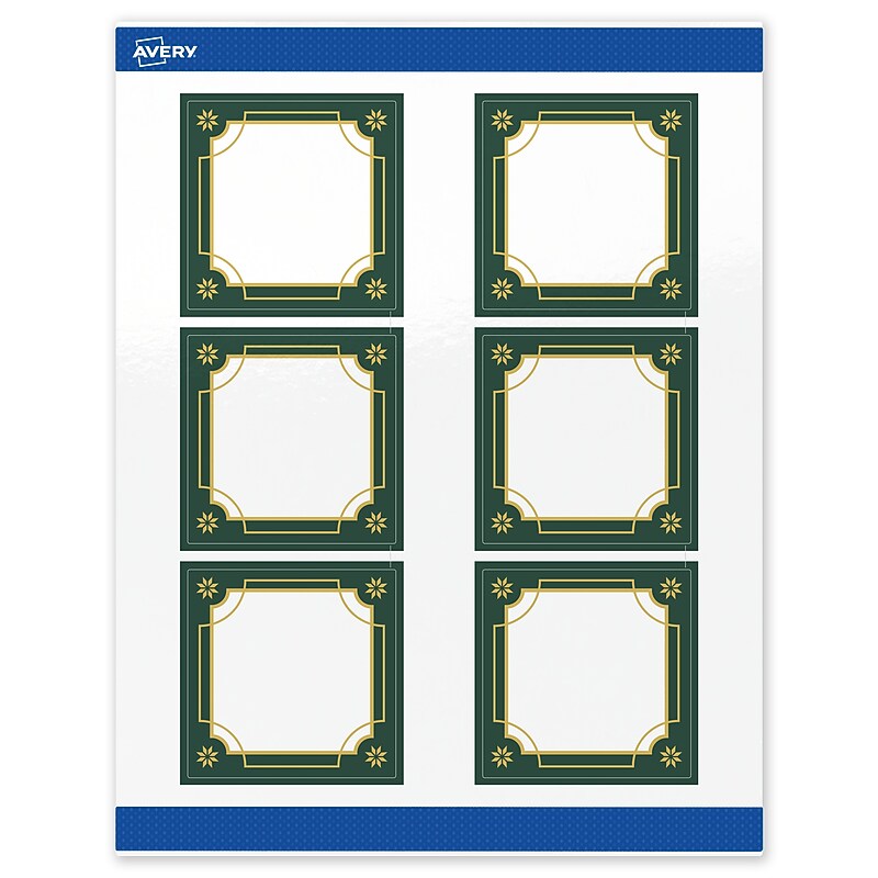 Avery Square Multipurpose Labels, 3" x 3", White, 60/Pack (19479370385) image 1