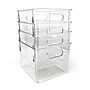 Isaac Jacobs Medium Plastic Storage Bins with Handles, 6" x 7.5" x 8.5", Clear, 4/Pack (PB01-CM4)~#|#~28414322-2F98-4517-8A4F645348716B11_sc7