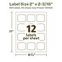 Avery EcoFriendly Square Multipurpose Labels, 2" x 2-3/16", White, 600/Box (94124)~#|#~284A211A-EFCE-4645-9E74E0DDC64C154E_sc7