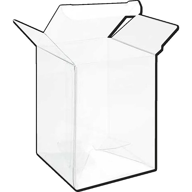 JAM Paper Pop & Lock Top Clear Gift Boxes, 2 1/2" x 2 1/2" x 3 5/8", 25/pack (CB-PLB140) image 1