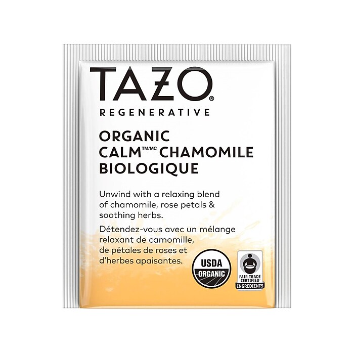 Tazo Calm Decaf Chamomile Herbal Tea, Tea Bag, 0.73 Oz., 16/Box