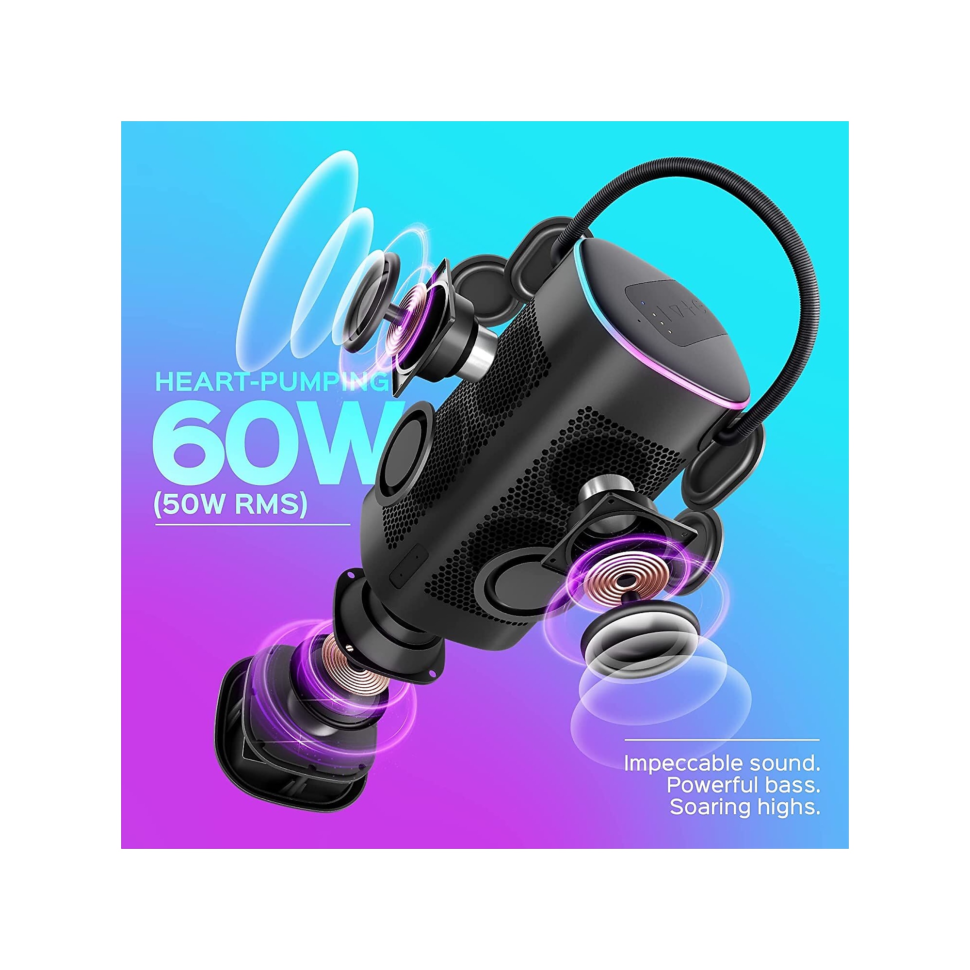 Treblab HD-Force Wireless Bluetooth Speaker, Waterproof, Black Sansujyuku sansujyuku.com