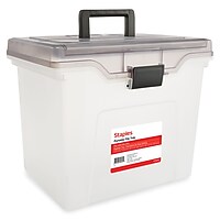 Staples File Box File Portable Tote Letter Size Clear Deals