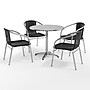 Flash Furniture Lila Indoor-Outdoor 31.5'' Round Table Set with 4 Rattan Chairs, Black (TLH32RD020BKCH4)~#|#~285423E5-D7D7-4A96-97AB2F05F9000890_sc7