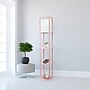 Creekwood Home Classix 3-Tier Storage LED Floor Lamp with Charging Ports, with Feit LED Bulb, Light Pink (CWF-3009-LP-LB)~#|#~285E57AF-96D5-477F-87B42AC5B838EB7B_sc7