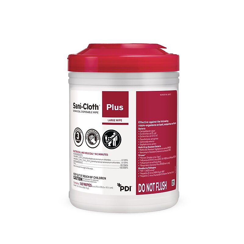 Sani-Cloth Plus Disinfecting Wipes, 160 Wipes/Container (Q89072) image 1
