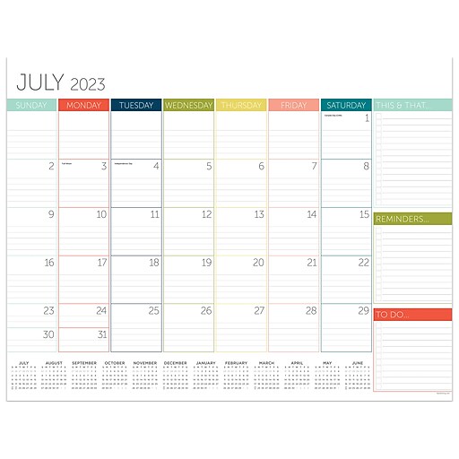 20232024 TF Publishing Rainbow 17" x 22" Academic Monthly Desk Pad