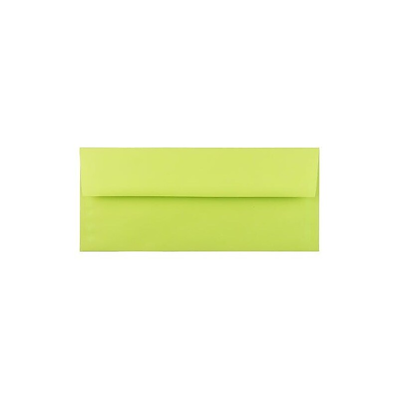 JAM Paper #10 Booklet Envelope, 4 1/8" x 9 1/2", Ultra Lime Green, 100/Pack (71091d) image 1