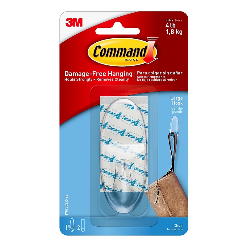 Command Large Hook, 4 lb., Clear (17093CLRES) image 1