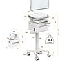 Mount-It! Powered Medical Cart with 2 Lockable Drawers, Power Kit, Monitor Arm, Scanner & Wipes Holders, White/Gray (MI-16066)~#|#~2879F270-9714-4C09-B17419B5D33830CD_sc7