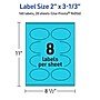 Avery Laser/Inkjet Multipurpose Oval Labels, 2" x 3-1/3", Bright Blue, 160/Pack (94056)~#|#~287BD37F-B5CC-46D1-86541009935FC876_sc7