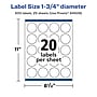Avery Laser/Inkjet Round Multipurpose Labels, 1.75" Dia., White, 500 Labels/Pack  (94509)~#|#~287BE16F-97F7-4C72-80B69D18589EA545_sc7