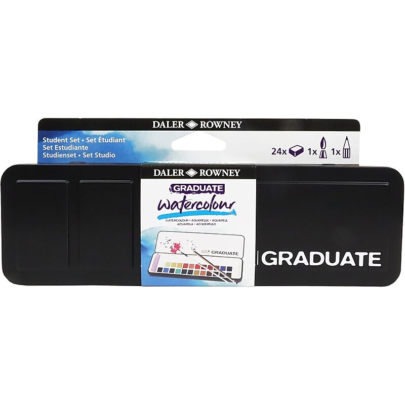 Daler-Rowney Graduate Graduate Watercolor Paint, Assorted Colors, 24/Set (DRWD135900024) image 1