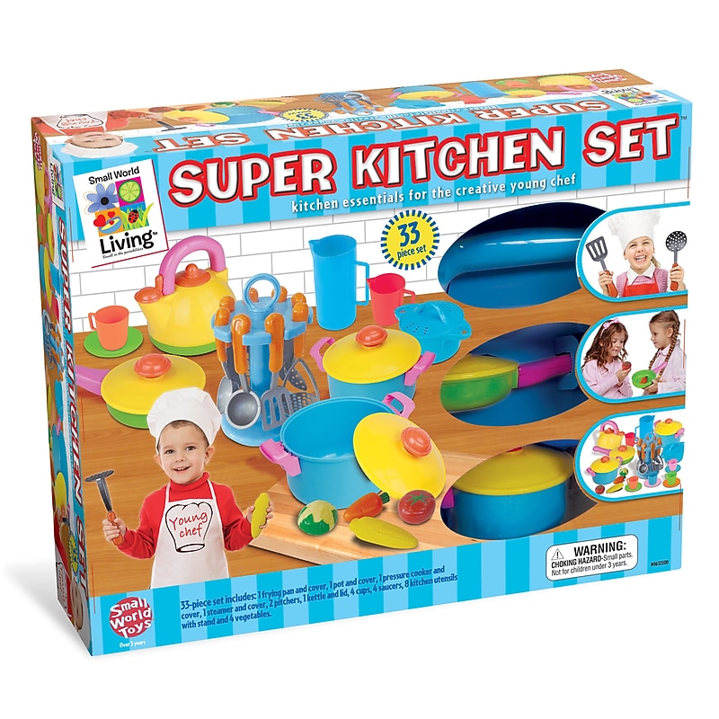 Small World Toys Young Chef's Super Kitchen, Assorted Colors, 33 Pieces/Set (SWT8632200) image 1
