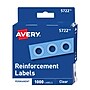 Avery Self-Adhesive Plastic Reinforcement Labels in Dispenser, 1/4" Diameter, Glossy Clear, 1000/Pack (5722)~#|#~28965A1E-A066-4D0E-B816ECF92E58B9EF_sc7