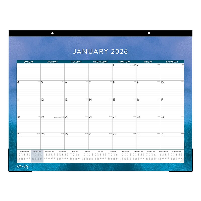 2026 Blue Sky 22" x 17" Monthly Desk Pad Calendar, Savoy Cool (158112) image 1