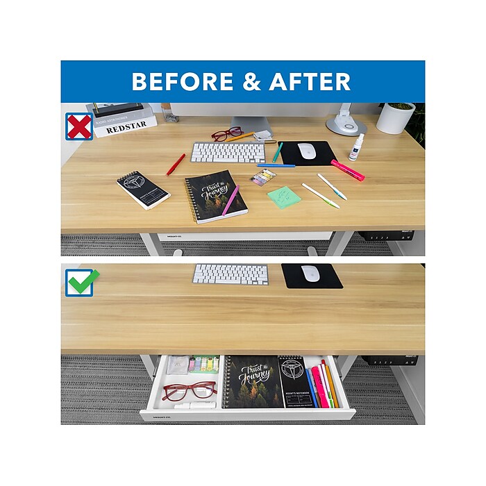 Mount It 2 H x 21 W Under Desk Drawer White MI 7294WHT Staples