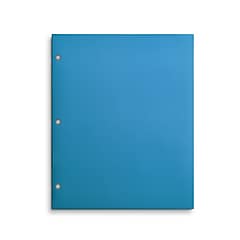 Staples 3-Hole Punched 4-Pocket Paper Presentation Folder, Blue